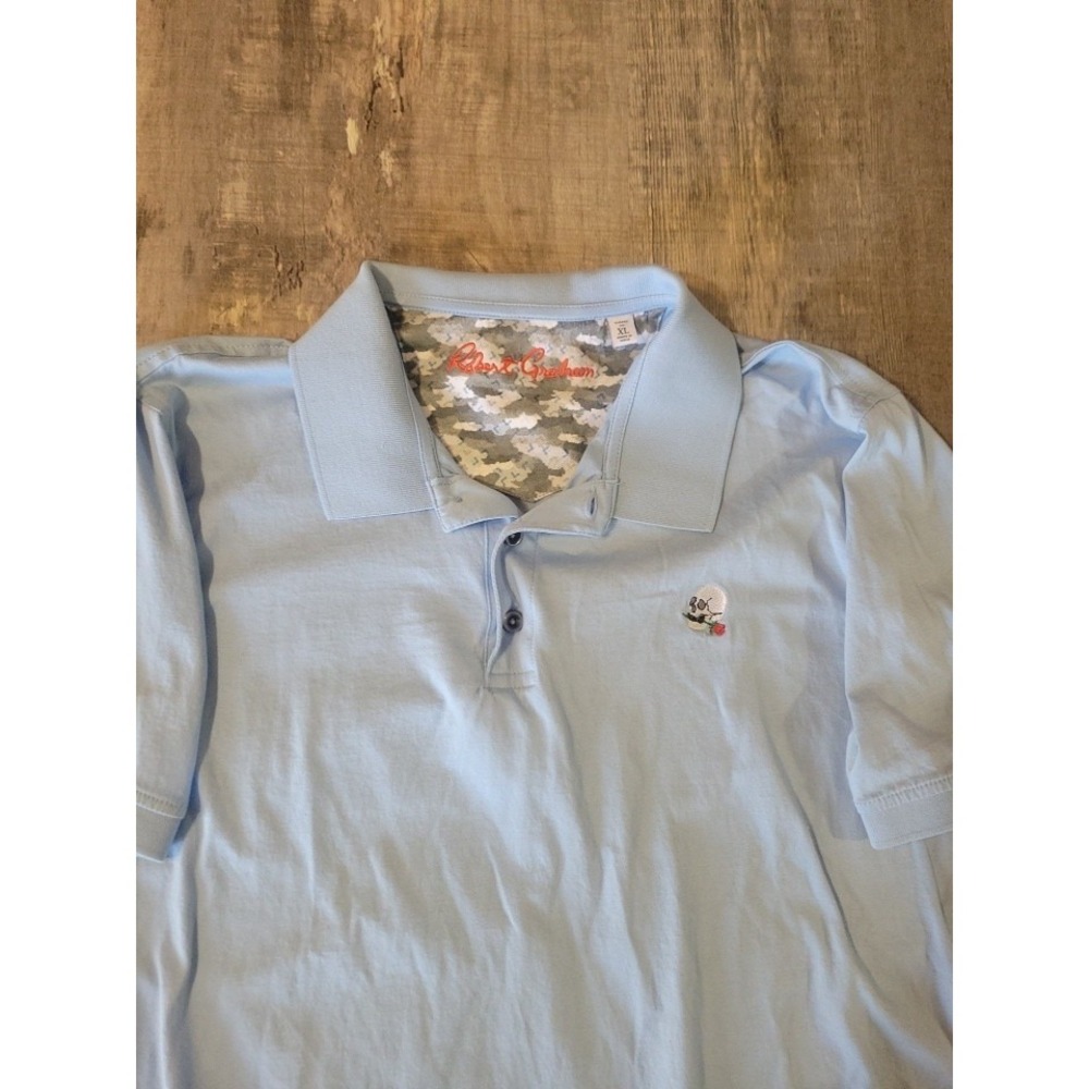 Robert Graham Men's‎ XL Classic Fit Blue Stone Trail 2 Short Sleeve Polo Shirt - Picture 7 of 14